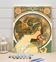 Load image into Gallery viewer, Primrose Paint by Numbers - Alphonse Mucha