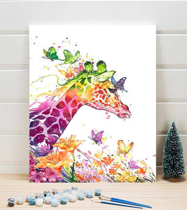 Rainbow Giraffe Paint by Numbers - Art Providore