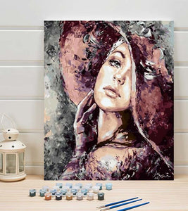 Red Hat Lady Paint by Numbers - Art Providore