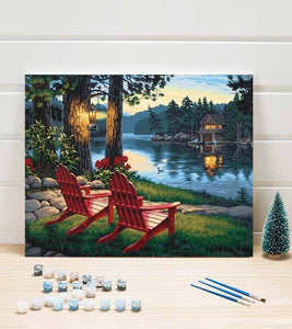 Relaxing Riverside Sunset Paint by Numbers - Art Providore