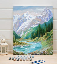 Load image into Gallery viewer, River and Mountains Paint by Numbers - Art Providore