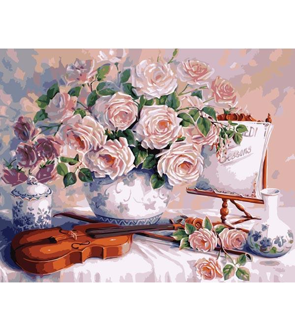 Roses and Violin Paint by Numbers - Art Providore