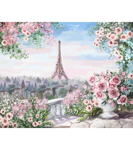 Roses Eiffel Tower Paint by Numbers - Art Providore