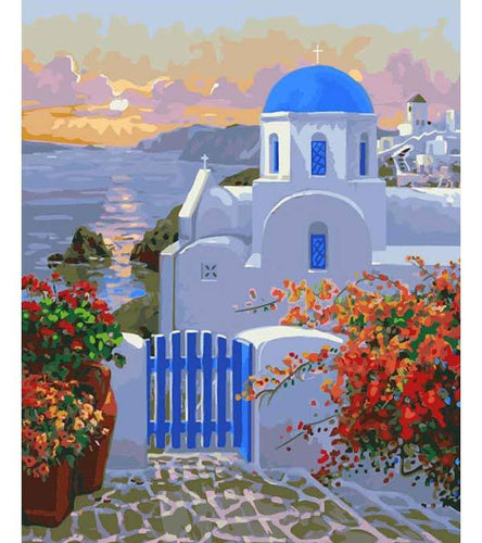 Santorini Sunrise Paint by Numbers - Art Providore