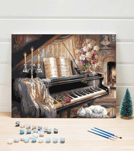 Load image into Gallery viewer, Sleeping cat by the Piano Paint by Numbers - Art Providore