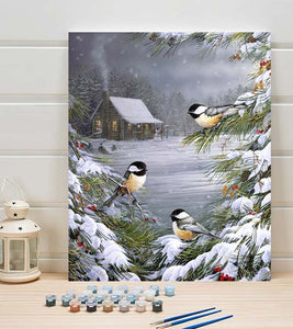 Snow Birds Paint by Numbers - Art Providore
