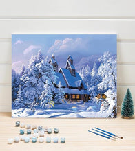 Load image into Gallery viewer, Snow Mountain Cabin Paint by Numbers - Art Providore