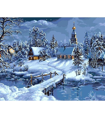 Snow Village Paint by Numbers - Art Providore