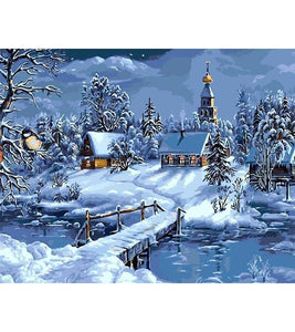 Snow Village Paint by Numbers - Art Providore
