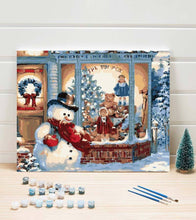 Load image into Gallery viewer, Snowman by the Window Paint by Numbers - Art Providore