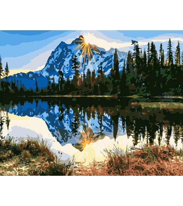 Sunrise Mountain Reflections Paint by Numbers - Art Providore