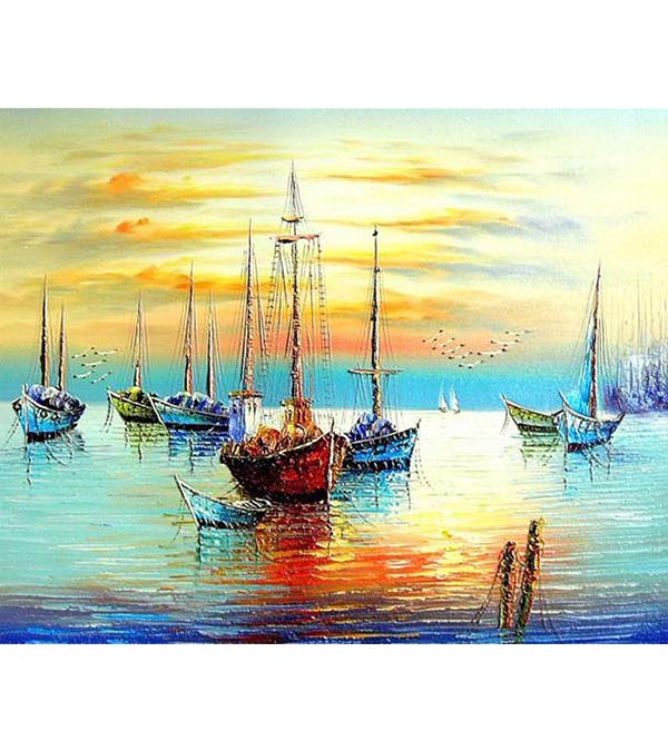 Sunset Boats Paint by Numbers - Art Providore