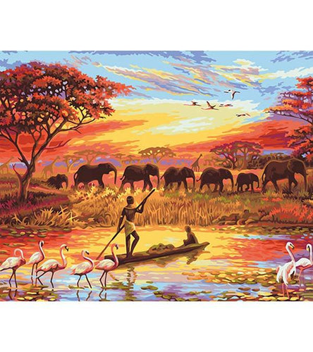 Sunset in Africa Paint by Numbers - Art Providore