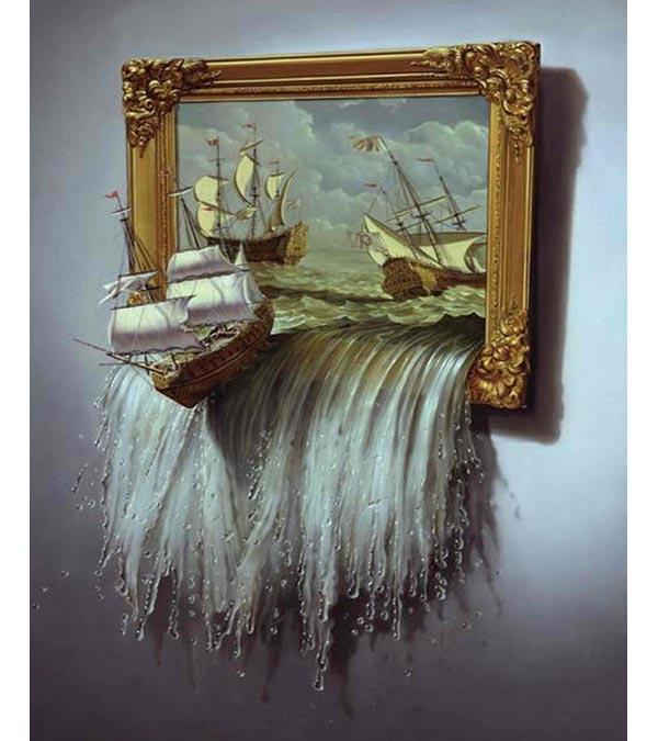 Surreal Sailing Ship Paint by Numbers - Art Providore