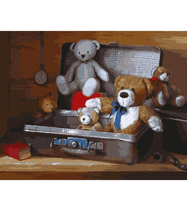 Teddy Bear Suitcase Paint by Numbers - Art Providore