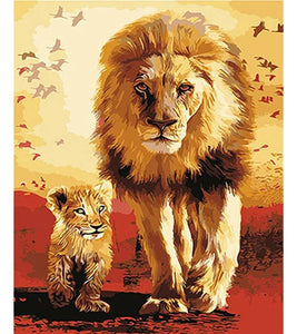 The Lion Family Paint by Numbers - Art Providore