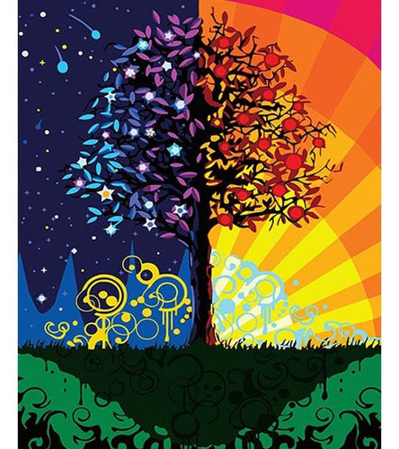 Tree of Day and Night Paint by Numbers - Art Providore