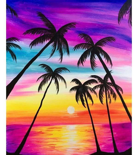 Tropical Rainbow Sunset Paint by Numbers - Art Providore