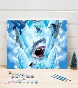 Undersea Shark Paint by Numbers - Art Providore