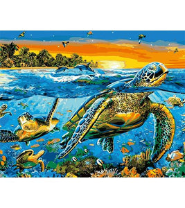 Underwater Sea Turtles Paint by Numbers - Art Providore