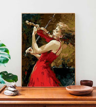 Load image into Gallery viewer, Violinist in Red Paint by Numbers - Art Providore