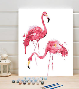 Watercolour Flamingo Paint by Numbers