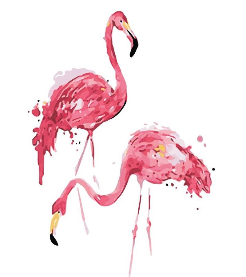 Watercolour Flamingo Paint by Numbers - Art Providore