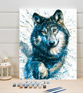Watercolour Wolf Paint by Numbers - Art Providore