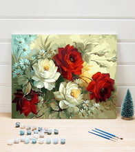 Load image into Gallery viewer, White and Red Peonies Paint by Numbers - Art Providore