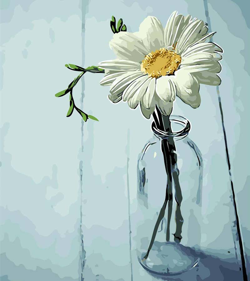 White Daisy Paint by Numbers - Art Providore