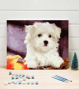 White Puppy Paint by Numbers - Art Providore
