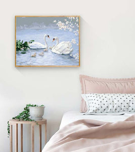 White Swan Family Paint by Numbers - Art Providore