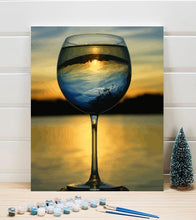 Load image into Gallery viewer, Wine Glass Sunset Paint by Numbers - Art Providore