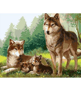 Wolf Family Paint by Numbers - Art Providore