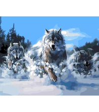 Load image into Gallery viewer, Wolves on the Hunt Paint by Numbers - Art Providore