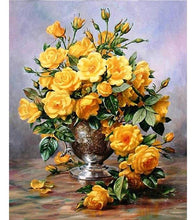 Load image into Gallery viewer, Yellow Camelia Flowers Paint by Numbers - Art Providore