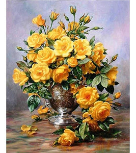 Yellow Camelia Flowers Paint by Numbers - Art Providore