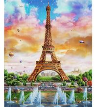 Load image into Gallery viewer, Eiffel Tower Rainbow Paint with Diamonds - Art Providore