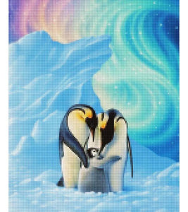 Aurora Penguin Family Paint with Diamonds - Art Providore