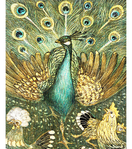 Beautiful Peacock Paint with Diamonds - Theo van Hoytema - Art Providore