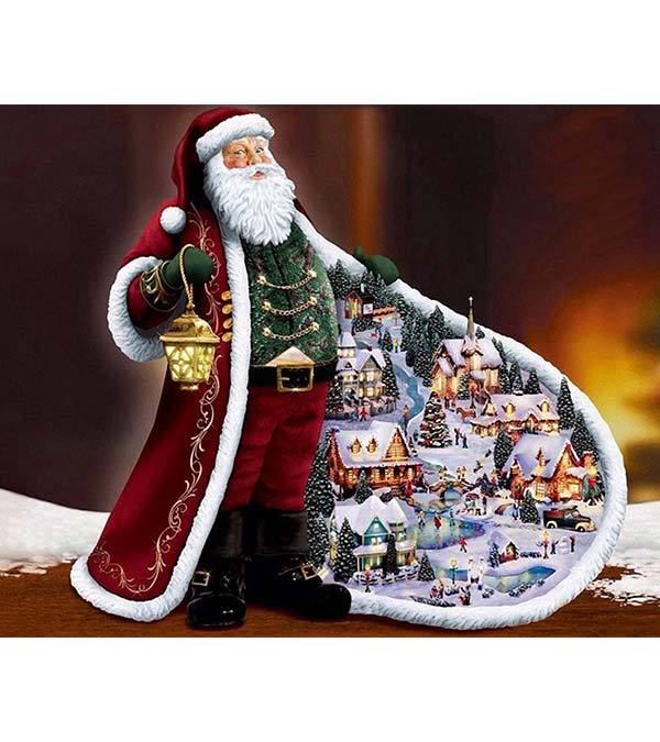 Christmas Town Santa Claus Paint with Diamonds - Art Providore