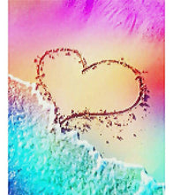 Load image into Gallery viewer, Colourful Heart Beach Paint with Diamonds - Art Providore