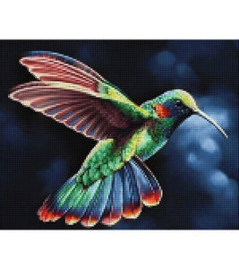 Emerald Hummingbird Paint with Diamonds - Art Providore