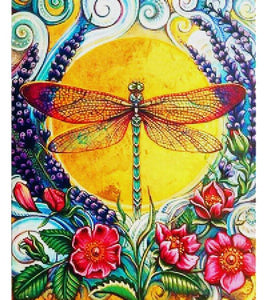 Golden Sun Dragonfly Paint with Diamonds - Art Providore