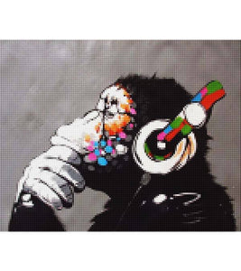 Music Chimpanzee Paint with Diamonds - Art Providore