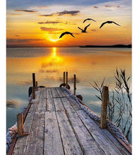 Load image into Gallery viewer, Peaceful Sunset Pier Paint with Diamonds - Art Providore