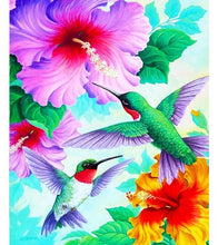 Load image into Gallery viewer, Pollinating Hummingbirds Paint with Diamonds - Art Providore