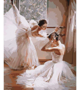Practicing Ballerinas Paint with Diamonds - Art Providore
