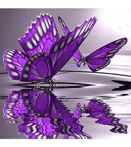 Purple Butterflies Paint with Diamonds - Art Providore