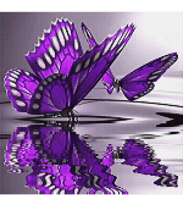 Purple Butterflies Paint with Diamonds - Art Providore